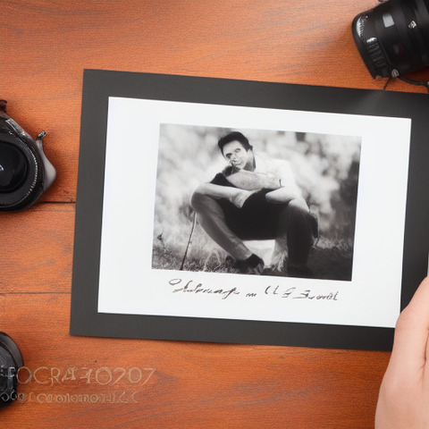 A black picture frame with a photo of a man and woman on it.