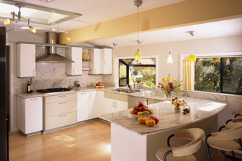 A warmer white kitchen remodel.